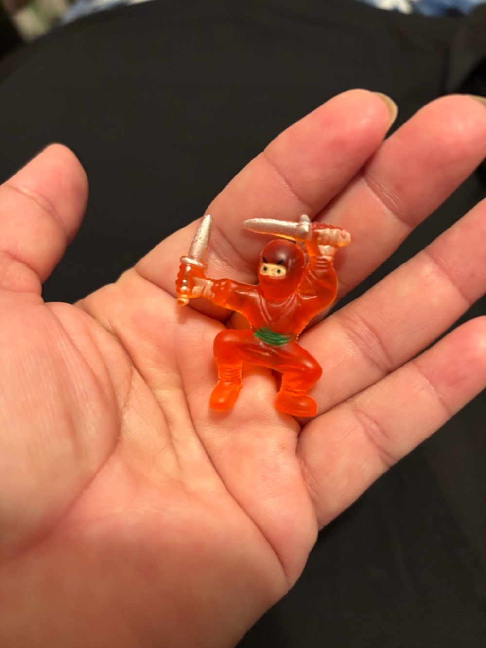 Vintage Rubber Orange Ninja Karate Mini Figures China 1980s 1990s 1”